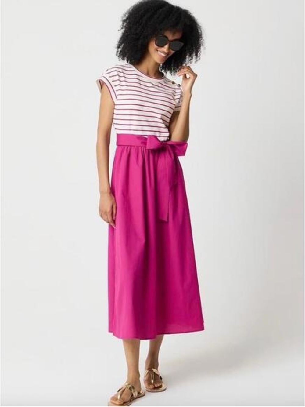 J. Crew Mixi Tie-Waist Maxi Dress, Size M, 100% Cotton, Excellent Condition